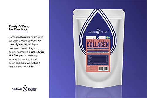 Clean & Pure Collagen Powder, Lab Tested Bovine Peptides with No or Zero Growth Hormones, Pesticides or Vet Meds - 400g Lean Caffeine buy supplements canada