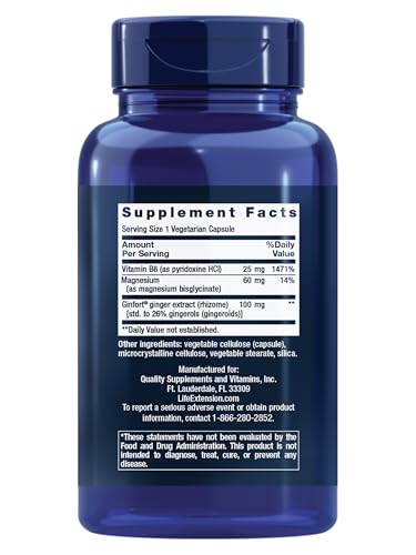 Life Extension Daily PMS Relief, Menstrual Comfort Supplement, PMS-Related Cramps, Lower Back discomfort, Mood, Ginger, Magnesium, B6, Gluten-Free, Non-GMO, 60 Capsules Life Extension buy supplements canada
