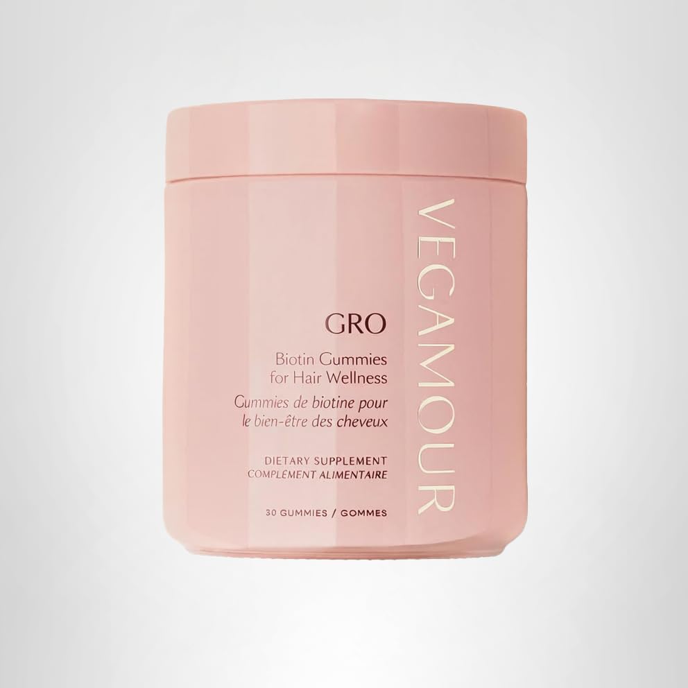 VEGAMOUR GRO Biotin Gummies, Strawberry Flavor with 5000 mcg Biotin, Supports Healthy Hair Vegan Gummies with Vitamins A, B, C, E, B-12 & More, 30 Ct VEGAMOUR buy supplements canada