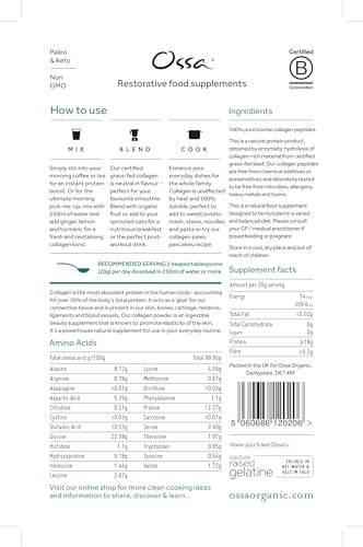 Ossa Certified Grassfed Collagen Peptides Powder-Supplement for Joint, Gut, Hair, Skin & Nails Ossa buy supplements canada