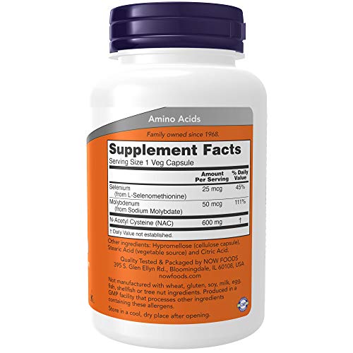 NOW Supplements, NAC (N-Acetyl Cysteine) 600 mg with Selenium & Molybdenum NOW buy supplements canada