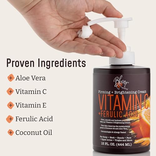 BLOOM Vitamin C Cream + Collagen Cream Body Lotion & Face Moisturizer 2PC Skincare BLOOM IT'S A GREAT SKIN DAY! buy supplements canada