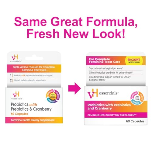 vH essentials Probiotics with Prebiotics and Cranberry Feminine Health Supplement - 60 Capsules vH essentials buy supplements canada