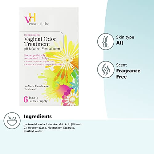vH essentials Vaginal Odor Treatment - pH Balanced Vaginal Suppositories - 6 Tablets With Applicator, White vH essentials buy supplements canada