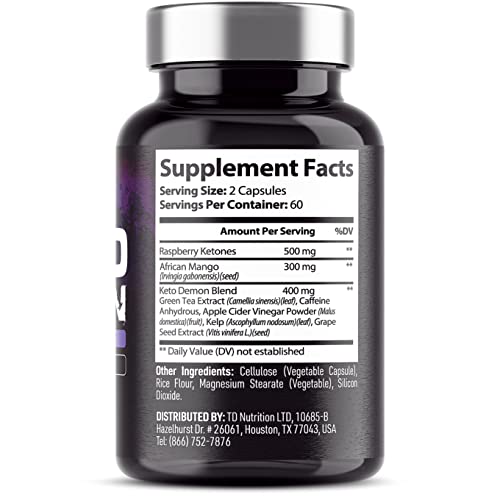 Keto Demon – Hardcore Keto Pills – Use with The Keto Diet – Packed with Raspberry Ketones Demon Labz buy supplements canada