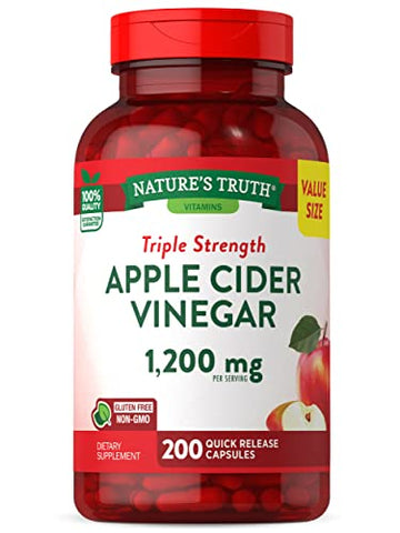 Nature's Truth Apple Cider Vinegar Capsules | 1200mg | 200 Pills | Extra Strength | Value Size Nature's Truth buy supplements canada