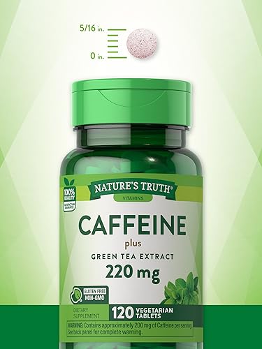 Caffeine Pills | 220mg | 120 Count | with Green Tea Extract | Vegetarian, Non-GMO & Gluten Nature's Truth buy supplements canada
