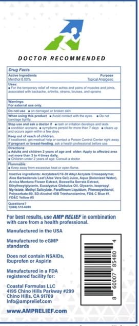 AMP RELIEF Cream - 4oz - All Natural Topical Pain Cream with Arnica, Boswellia, Eucalyptus and Menthol AMP RELIEF buy supplements canada