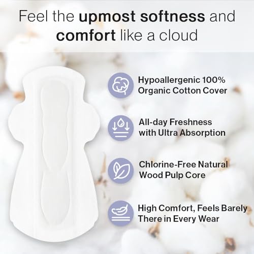 SANDIS Feminine Pad for Women - Large 48 Count 100% Organic Cotton Ultra Thin with Wings SANDIS buy supplements canada