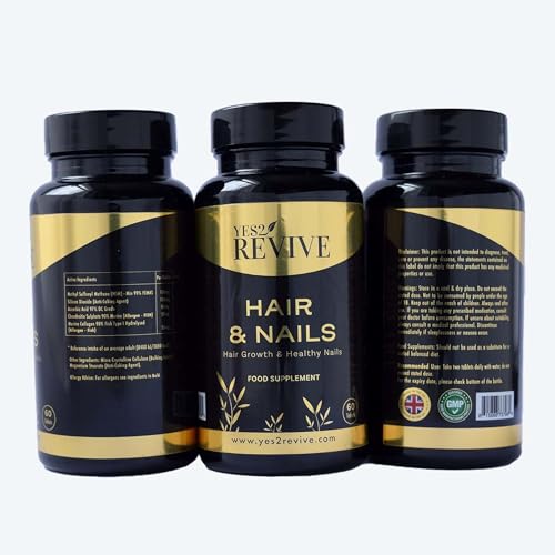 YES2 REVIVE Hair Nails Growth - Includes Marine Collagen, Ascorbic Acid, MSM & Vitamin C for Men and Women Skin, Longer, Strength, Thicker YES2 REVIVE buy supplements canada