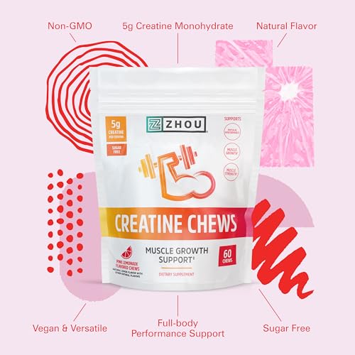 Zhou Nutrition Creatine Monohydrate Chewables 5g for Men & Women, Sugar Free Zhou Nutrition buy supplements canada