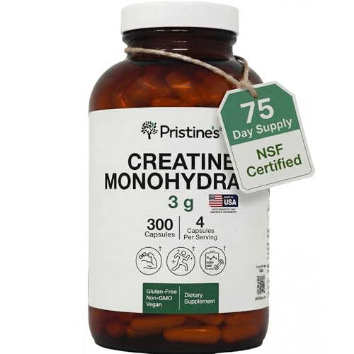 PRISTINE'S Creatine Monohydrate Capsules for Women & Men - NSF Certified 75 Day Supply 3G Muscle Growth Support Supplement - Cognitive & Athletic Performance Support - Enhanced Recovery PRISTINE'S buy supplements canada