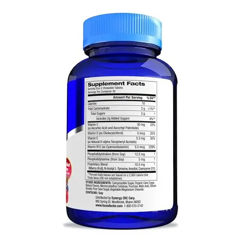 Focus Factor Kids Complete Daily Chewable Vitamins: Multivitamin & Neuro Nutrient (Brain Function) w/Vitamin B12, C, D3-60 Count Focus Factor buy supplements canada