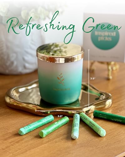 Inspired Picks Refreshing Green Candle – Wood Sage & Sea Salt w/Gold Stemmed Leaves Symbol Inspired Picks buy supplements canada