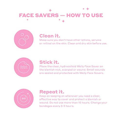 Welly Bandages - Face Savers, Hydrocolloid Acne Blemish Patch, Adhesive, Small Spot Shape Welly buy supplements canada