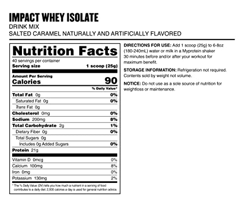 Myprotein Impact Whey Isolate Protein Powder (Caramel, 2.2 Pound (Pack of 1)) Myprotein buy supplements canada