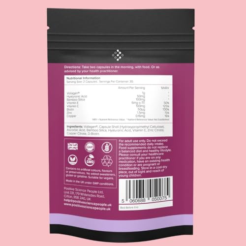 Unique Vegan Collagen Supplement with 18 Amino Acids, Hyaluronic Acid, Bamboo Silica, Biotin, Vitamins Positive Science People buy supplements canada