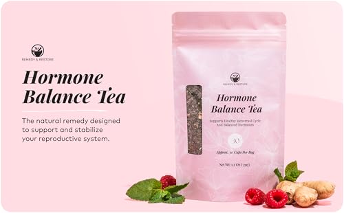 Remedy & Restore Herbal Tea for Hormone Balance - Natural Menstrual Cycle Support, Spearmint Flavor, Loose Leaves, 1 Count Remedy & Restore buy supplements canada