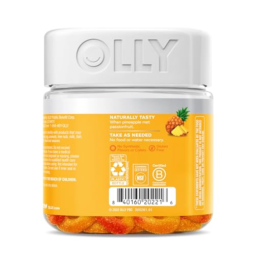 OLLY Post-Game Recover Workout Gummy Rings, Vitamin D, Turmeric, Electrolytes, Pineapple OLLY buy supplements canada