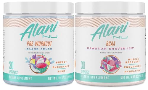 Alani Nu Island Crush Pre Workout and BCAA Hawaiian Shaved Ice Post Workout Powder Alani Nu buy supplements canada