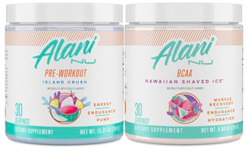 Alani Nu Island Crush Pre Workout and BCAA Hawaiian Shaved Ice Post Workout Powder Alani Nu buy supplements canada