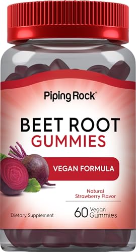 Beet Root Gummies | 60 Count | with Nitrates and Black Pepper Extract | Nitric Oxide Piping Rock buy supplements canada