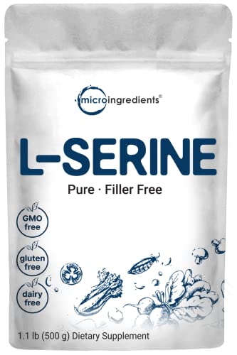 Pure L Serine Powder, 500 Grams (250 Day Supply), Filler Free, Supports Production Micro Ingredients buy supplements canada