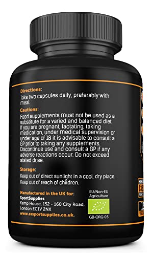 Organic Turmeric Capsules High Strength and Black Pepper with Active Curcumin SS Sport Supplies buy supplements canada