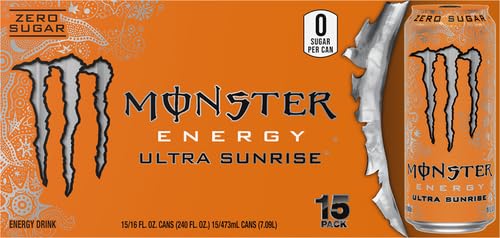 Monster Energy Ultra Sunrise, Sugar Free Energy Drink, 16 Fl Oz (Pack of 15) Monster Energy buy supplements canada