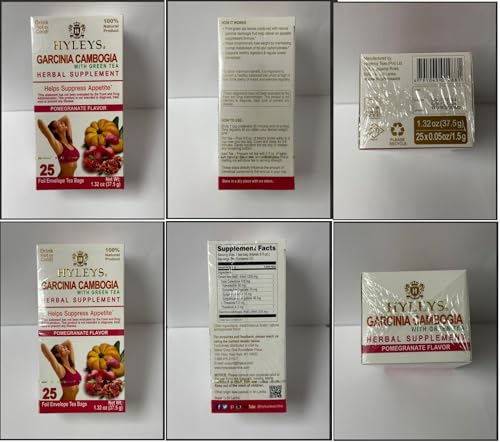 Hyleys Tea Garcinia Cambogia Green Tea with Pomegranate Flavor - 25 Tea Bags Hyleys Tea buy supplements canada