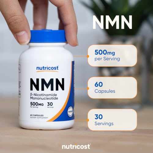 Nutricost NMN (Nicotinamide Mononucleotide) 500mg, 60 Capsules - Vegetarian Friendly, 30 Servings, Gluten Free, GMO Free Nutricost buy supplements canada