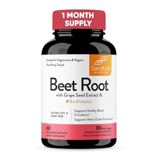 Sandhu's Beet Root Powder Capsules with Bioperine| 60 Capsules, 60 Days Supply Sandhu's buy supplements canada
