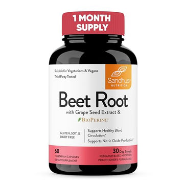 Sandhu's Beet Root Powder Capsules with Bioperine| 60 Capsules, 60 Days Supply Sandhu's buy supplements canada