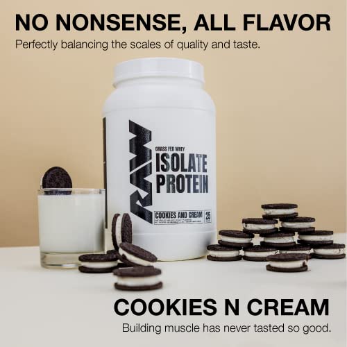 RAW Whey Isolate Protein Powder, Cookies N Cream - 100% Grass-Fed Sports Nutrition RAW buy supplements canada