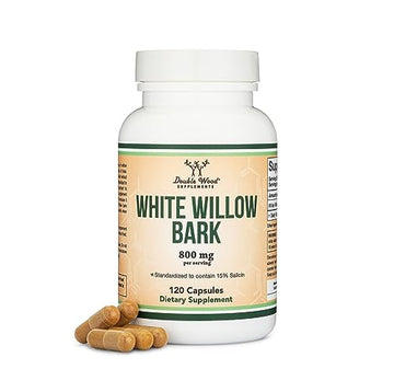 White Willow Bark Capsules 800mg per Serving, 120 Count (Willow Bark Extract Std. Double Wood Supplements buy supplements canada
