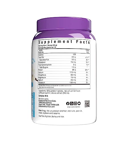 Bluebonnet Nutrition Whey Protein Isolate Powder, 14 Serving, Vanilla, 1 lb Bluebonnet buy supplements canada