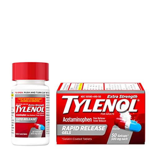 Tylenol Extra Strength Acetaminophen Rapid Release Gels for Pain & Fever, 50 Count Tylenol buy supplements canada