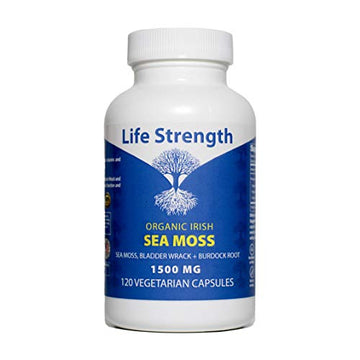 Life Strength Organic Sea Moss 120 CT Wildcrafted Irish Sea Moss and Bladderwrack Burdock Life Strength buy supplements canada