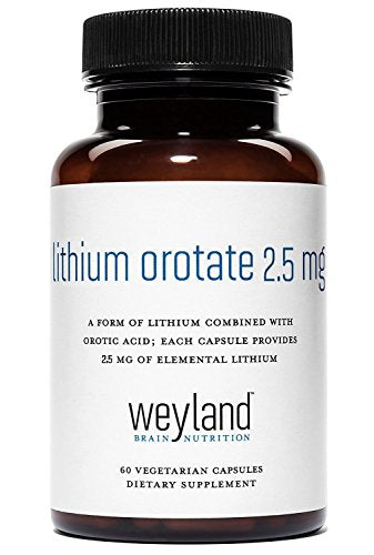 Lithium Orotate 2.5mg (1 Bottle), 60 Vegetarian Capsules, Lithium Supple Weyland Brain Nutrition buy supplements canada