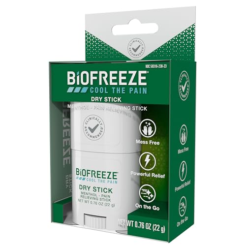 Biofreeze Dry Stick, Mess-Free Relief for Neck, Shoulder, Knee, Hip, Hand & Joint, Cooling Menthol Pain Relief Stick, Up to 100 Uses Biofreeze buy supplements canada