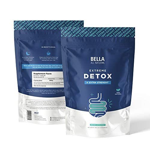Bella All Natural Extreme Detox Tea - Body Cleanse, Colon Cleanser & Detox, Natural Herbs Bella All Natural buy supplements canada
