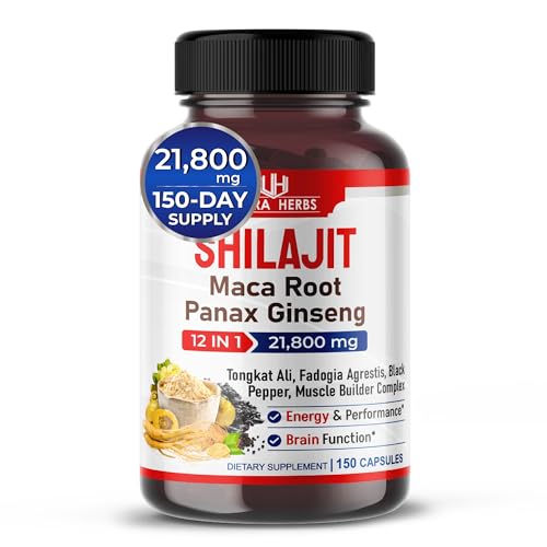 Shilajit Pure Himalayan 21,800mg - Energy Booster 85% Fulvic Acid, Maca Root ULTRA HERBS buy supplements canada