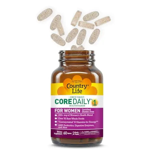 Country Life Women’s Core 1 Daily Multivitamin with Iron, Cranberry, Probiotics, and Digestive Enzymes-Certified Gluten-Free Formula for Energy Country Life buy supplements canada