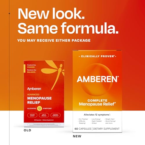 Amberen Menopause Supplement for Women, 60 Capsules, Clinically Proven, Helps Support Hormone Balance, Helps Relieve 12 Menopause Symptoms: Hot Flashes, Night Sweats, Mood Swings and More Amberen buy supplements canada