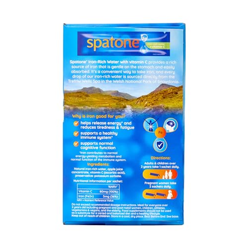 Spatone Natural Liquid Iron Supplement, Apple Flavour With Vitamin C (28 Sachets) Spatone buy supplements canada