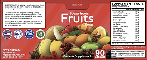 90 Capsules Each Bottle 540 Capsules superfoods Veggies Greens and Reds Fruits Triple Alpha Pure buy supplements canada