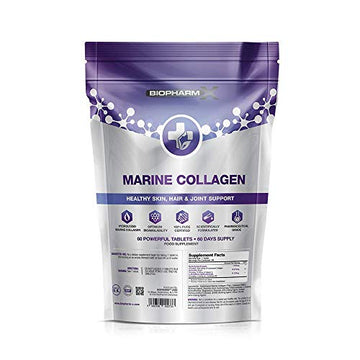 Marine Collagen 1000mg Tablets + Vitamin C (2 Month Supply / 60 High Strength Capsules) Biopharm-X buy supplements canada