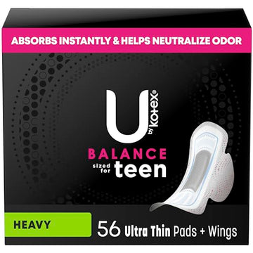 U by Kotex Balance Sized for Teens Ultra Thin Pads with Wings, Heavy Absorbency, 56 Count U by Kotex buy supplements canada