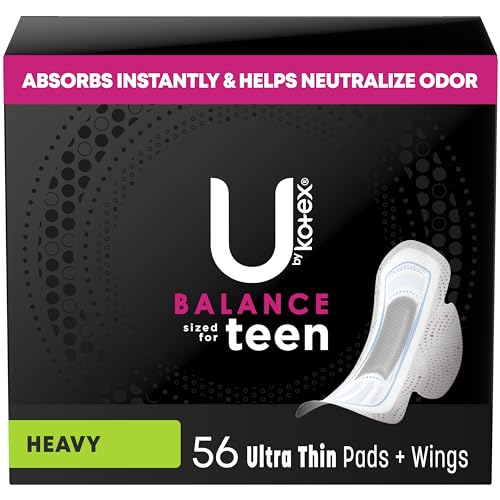 U by Kotex Balance Sized for Teens Ultra Thin Pads with Wings, Heavy Absorbency, 56 Count U by Kotex buy supplements canada