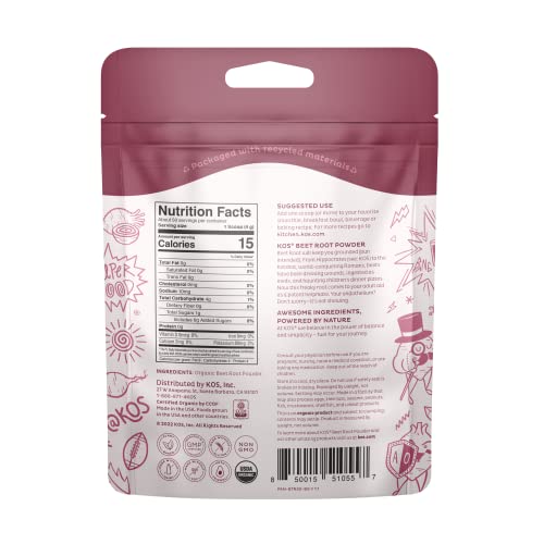 KOS Organic Beet Root Powder, USDA Certified - Natural Nitric Oxide Booster, Superfood KOS buy supplements canada